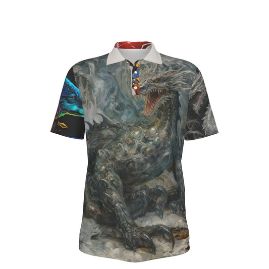 All-Over Print Men's Polo Collar Jersey